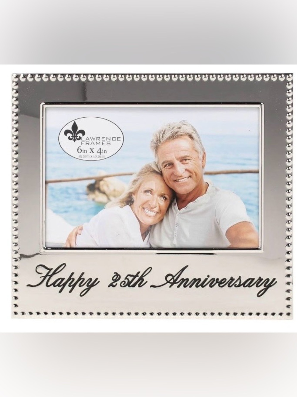 Silver Happy 25th Anniversary Picture Frame 4x6
